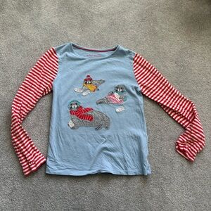 Mini Boden Blue Tee with Red Accents